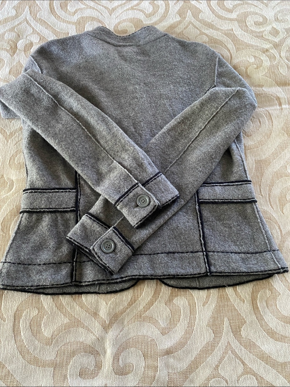 Talbots 100% Merino Wool Gray Button Jacket Size S - Picture 8 of 10
